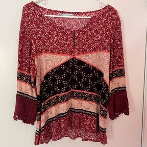 Red printed top